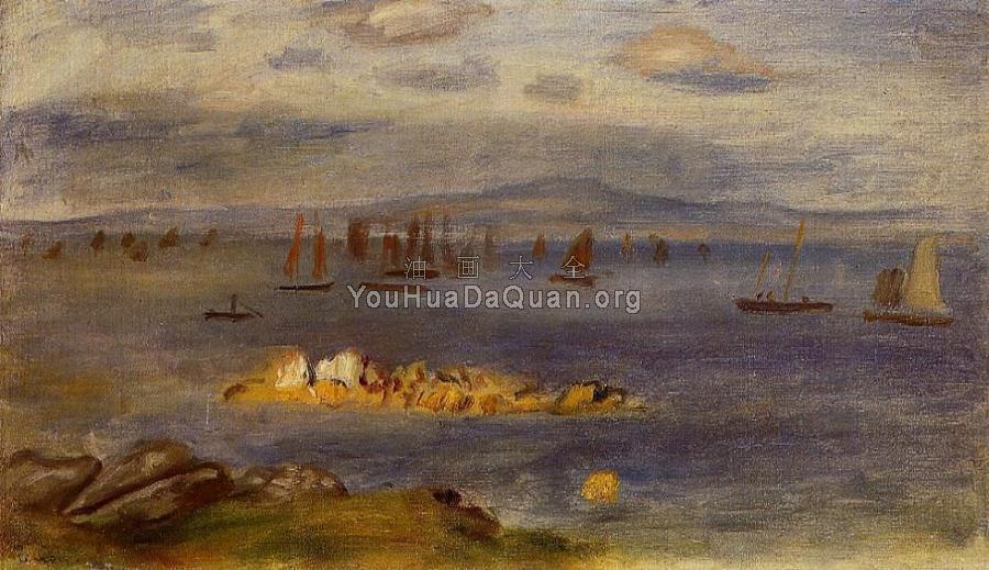 The Coast of Brittany, Fishing Boats - 皮埃尔·奥古斯特·雷诺阿